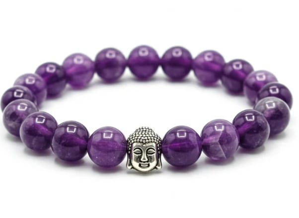 Amethyst Crystal Bracelet | Lab Certified | For Courage, Protector And Will Power - Unisex, 8 mm beads Bracelet