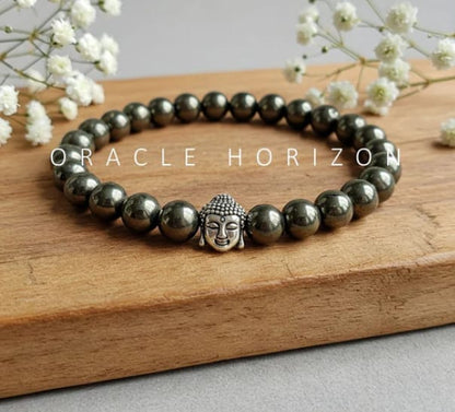 Pyrite Crystal Bracelet | Lab Certified | For Financial Gains, Abundance and Prosperity | Money Mangnet - Unisex, 8 mm beads Bracelet
