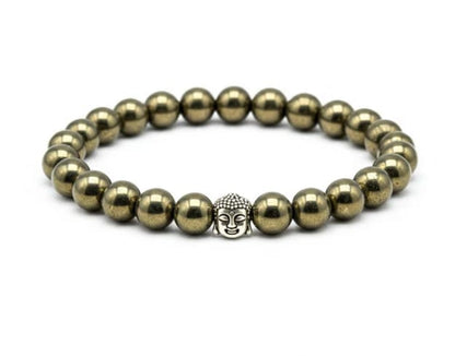 Pyrite Crystal Bracelet | Lab Certified | For Financial Gains, Abundance and Prosperity | Money Mangnet - Unisex, 8 mm beads Bracelet