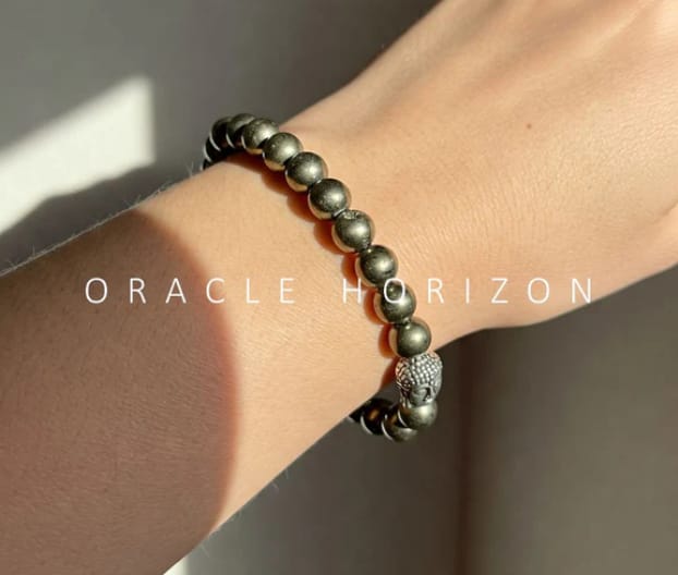 Pyrite Crystal Bracelet | Lab Certified | For Financial Gains, Abundance and Prosperity | Money Mangnet - Unisex, 8 mm beads Bracelet