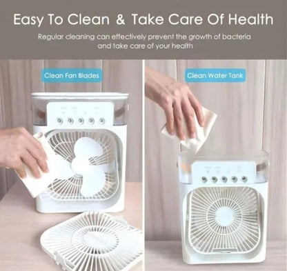 (LIMITED STOCK💥) Portable Mini Air Cooler – Instant Cooling Fan with Water Mist | Rechargeable | Free Delivery + COD🚚