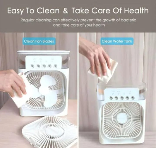 (LIMITED STOCK💥) Portable Mini Air Cooler – Instant Cooling Fan with Water Mist | Rechargeable | Free Delivery + COD🚚